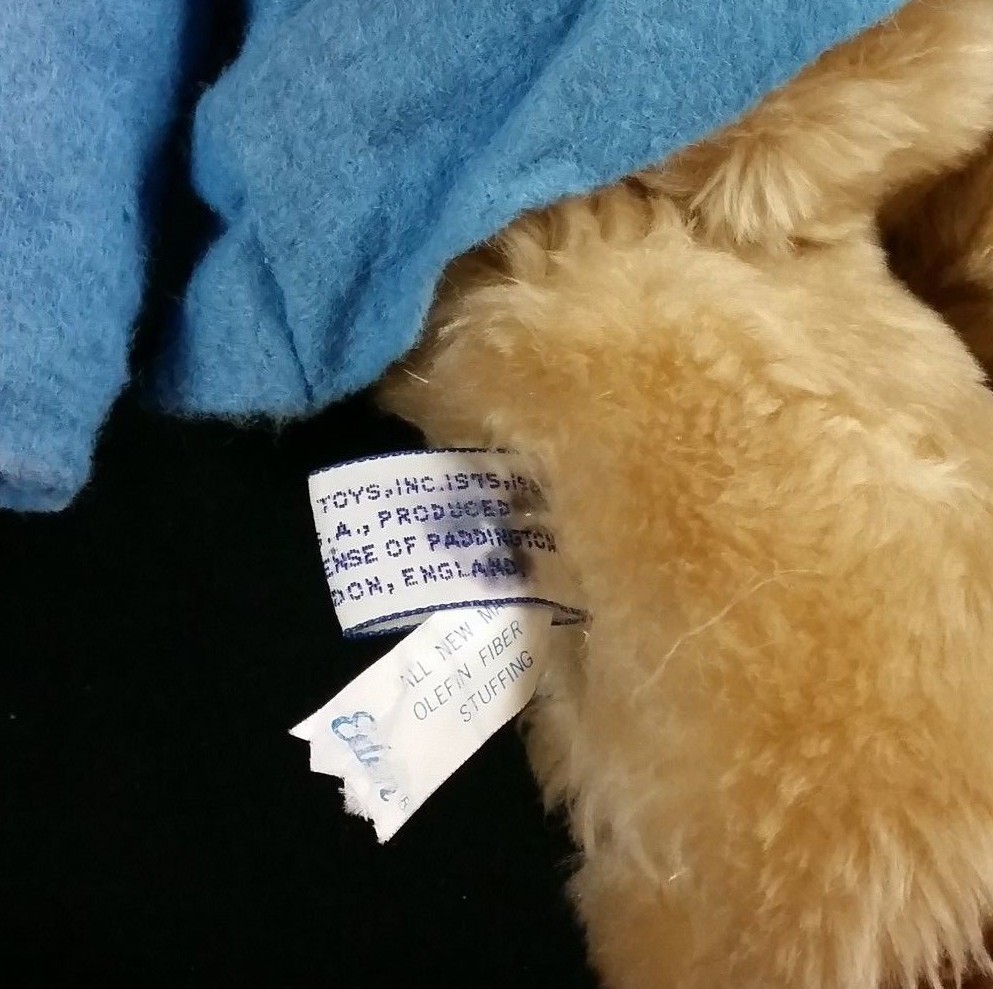 Vintage Paddington Bear Plush Stuffed Eden Toys 1981 Felt Yellow Hat Blue Coat