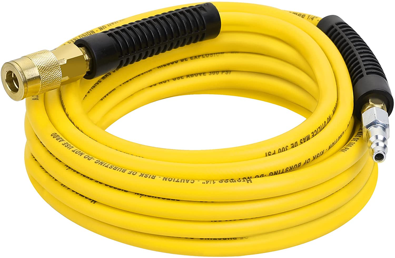 Hose 1/4 Inch X 25 Feet Hybrid Hose With Fittings, 1/4" Indu