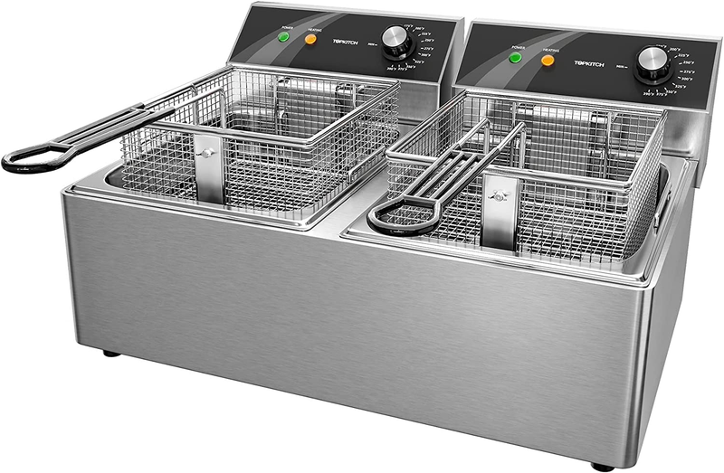 Stainless Steel Dual Tank With 2 Baskets Capacity 10l X 2
