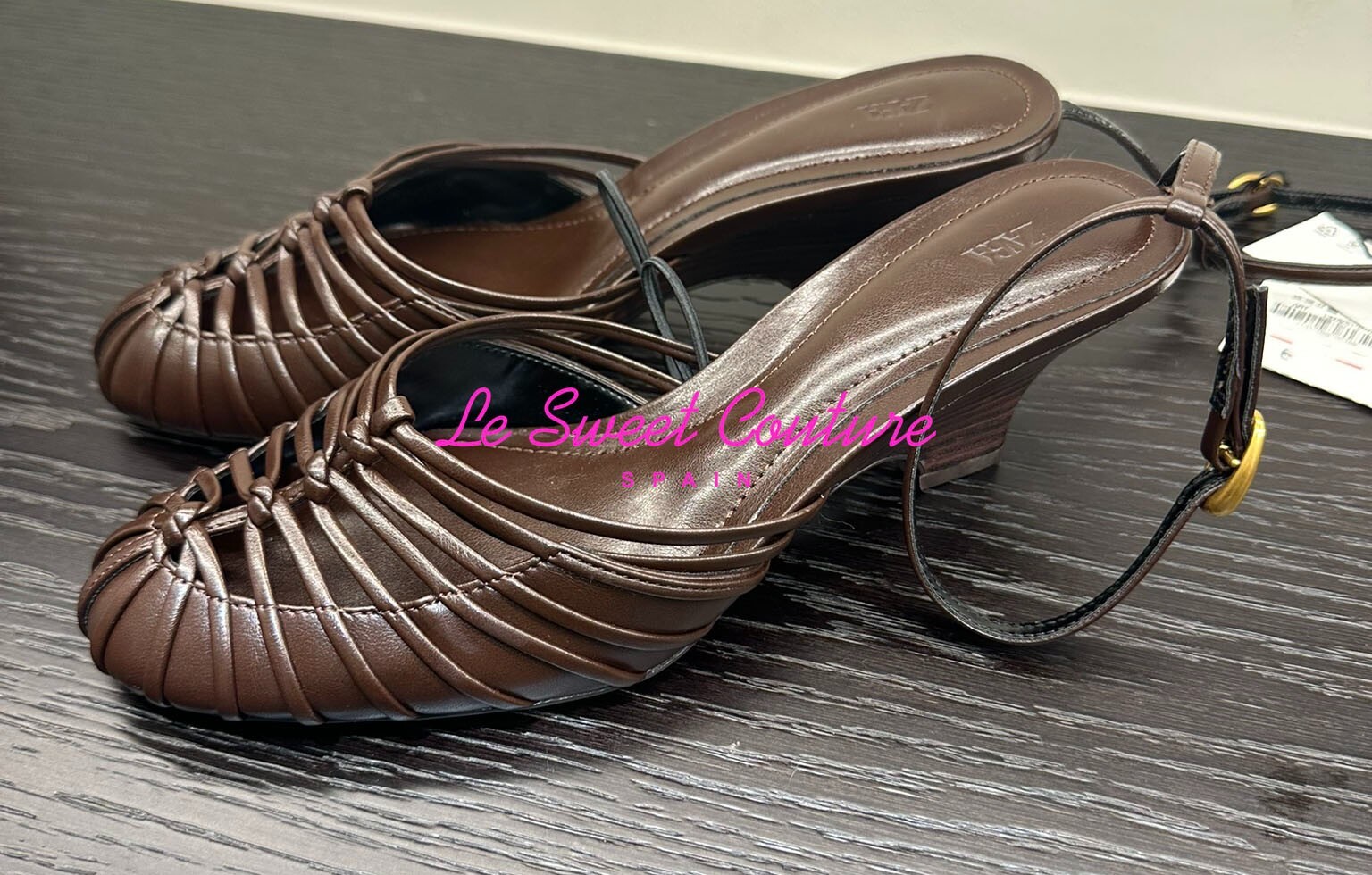 ZARA WOMAN NWT SS25 WEDGE CAGE SANDALS SHOES BROWN 1318/510 ZARA WOMAN NWT SS25 WEDGE CAGE SANDALS SHOES BROWN 1318/510