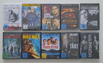 10 x DVD Sammlung FSK 16 Departed Buried Inception Mad Max The Take Stand By Me