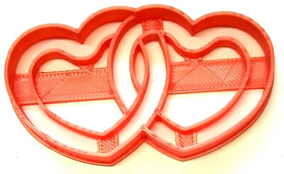 LINKED HEARTS HEART 2 TWO DUAL DOUBLE COUPLE SWEETHEART COOKIE CUTTER USA PR2589