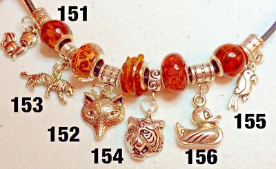 REDUCED Charms: Fox Tiger Hawk Eagle Duck Owl  Chicken Hummingbird Peacock Swan