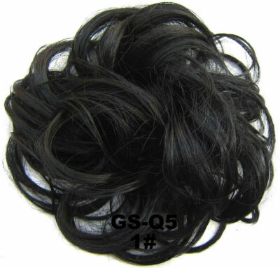 Curly Messy Hair Bun Piece Updo multicolour Scrunchie Fake Natural Bobble Hair