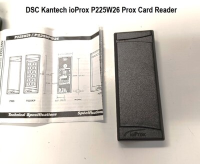 DSC Kantech ioProx P225W26 Proximity Card Reader, 125KHz, 26-bit Wiegand Format