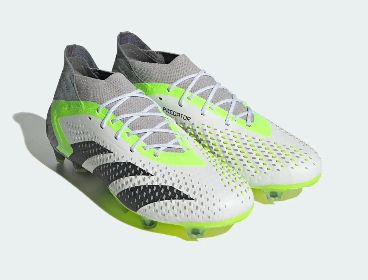 Men $260 Adidas Predator .1 FG Soccer Cleats White Green