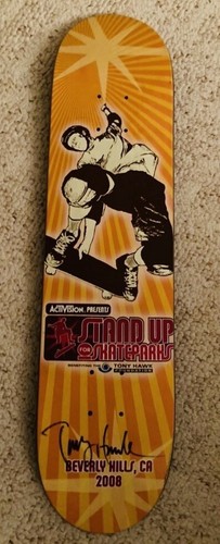 Tony Hawk Autographed 2008 Skateboard Deck “Stand Up for