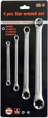 4 Piece TRX-Star E-Torx Box Wrench Set, E6 E8 E10 E12 E14 E18 E20 E24 Torx... 