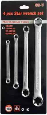 NACHEE 4 Piece TRX-Star E-Torx Box Wrench Set E6 E8 E10 E12 E14 E18 E20 E24..