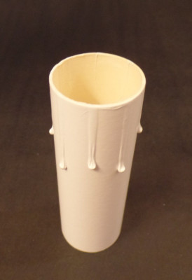 4" Flat White Paper Board Candle Cover w/ Drip Chandelier Lamp Socket, Standard 