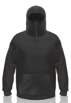 Felpa Diabolik stadio Ninja con Cappuccio a Passamontagna cerniera