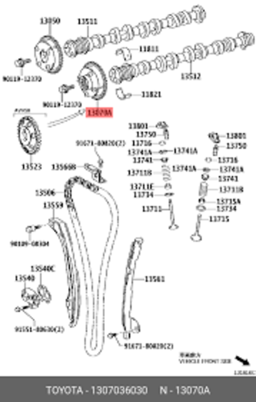 Toyota Genuine New SCION TC GEAR ASSY， CAMSHAFT TIMING EXHAUST - Picture 3 of 3