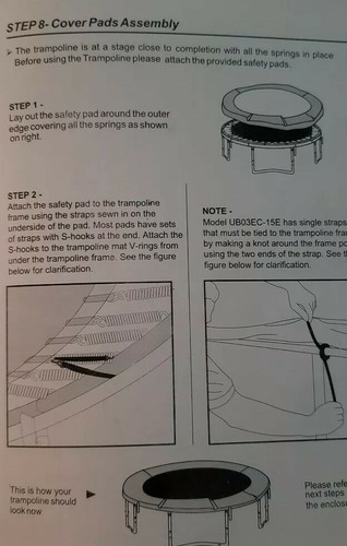 Upper Bounce 16 Ft Super Trampoline Safety Pad Blue Spring Cover UBPAD-S-16-B