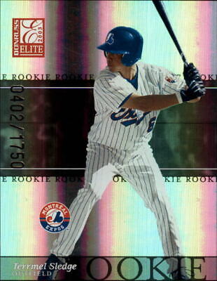 2003 Donruss Elite Montreal Expos Baseball Card #183 Terrmel Sledge Rookie/1750. rookie card picture