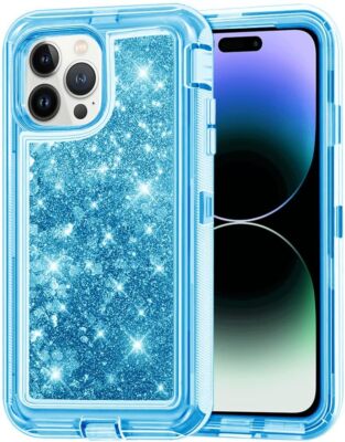 For iPhone 15 Pro Max 14 13 12 11 XS XR 7 8 Heavy Duty Liuqid Bling Phone Case