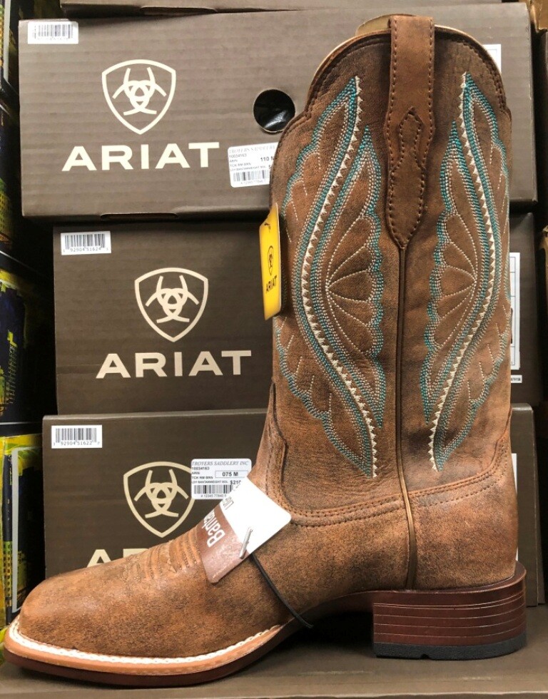 Pre-owned Ariat Ladies Primetime Bantamweight Western Boots Tack Room Brown 10034163