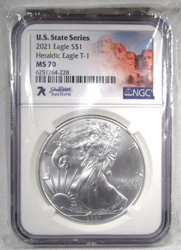American Eagle - ★NGC最高鑑定★2021 アメリカ イーグル銀貨  NGC MS70 2021 $1 AMERICAN SILVER EAGLE Eagle Landing T-2 NGC MS70