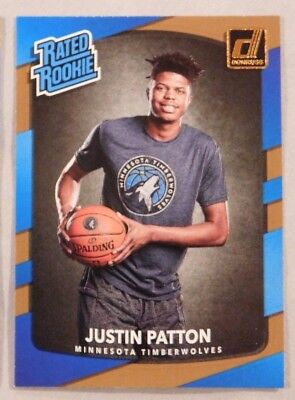 2017-18 Donruss Rated Rookie JUSTIN PATTON TIMBERWOLVES Basketball Card. rookie card picture