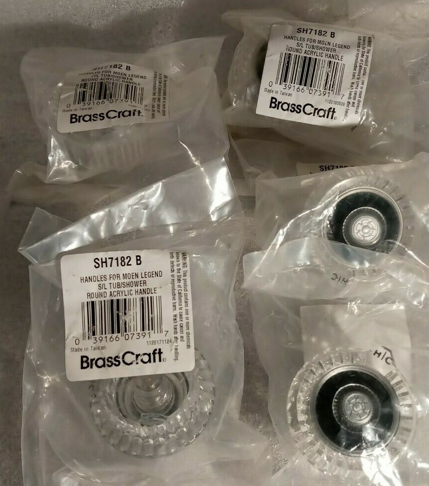 BrassCraft #SH7182B Handles For Moen Legend S/L Tub/Shower Round Acrylic Handle