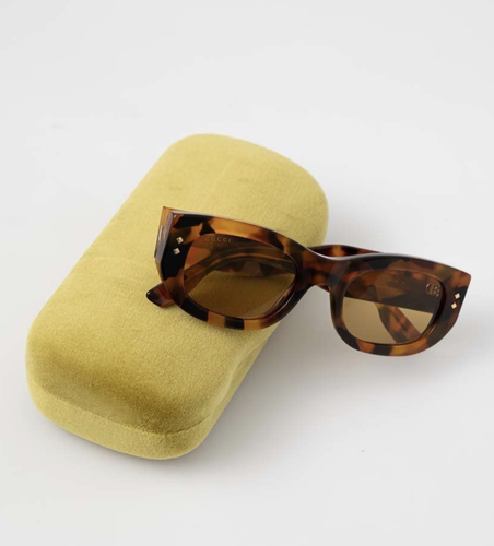 Pre-owned Gucci Gg1215s-004 Havana Havana Brown Sunglasses