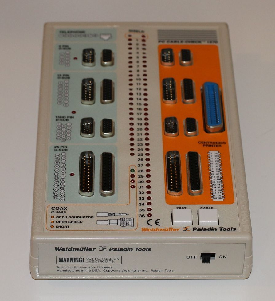 Paladin Tools PC Cable Check 1570 Serial RS-232, DB plus huge Terminator BONUS