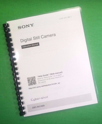 Owners Manual for Sony DSC RX100 Camera 68 Pages W/Clear Covers!