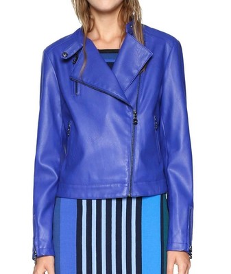 

Женская куртка Desigual из искусственной кожи Nath, королевский синий, Royal, 18SWEW90