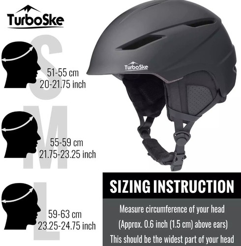Turboske Ski Helmet, Snowboard Helmet Snow Sports Helmet, Audio Compatible & S