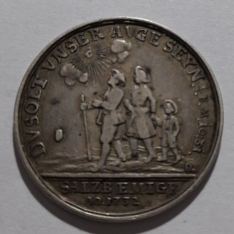 sehr selten very rare Salzburg Emigration 1732 Silbermedaille
