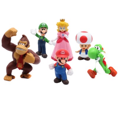 Classic Arcade Heroes: 6 pcs/set Super Mario Bros Miniature PVC Figurine Collect