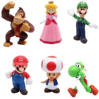 Classic Arcade Heroes: 6 pcs/set Super Mario Bros Miniature PVC Figurine Collect