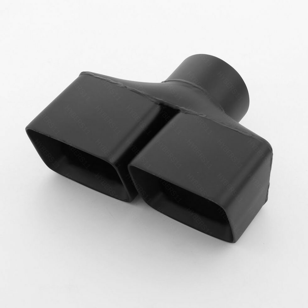 Black Pair 3" Quad Square Slant Staggered Out Exhaust Tips for Dodge Challenger