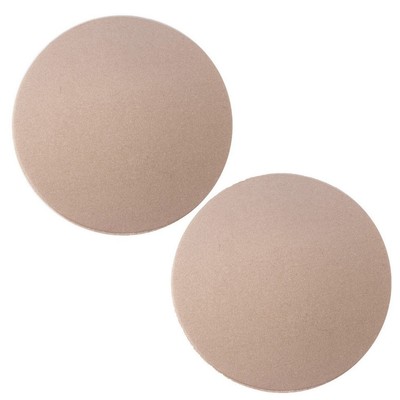 Women New Nipple Pad Cover Silicone Reusable Stick 1 Pair Beige Circular Shape