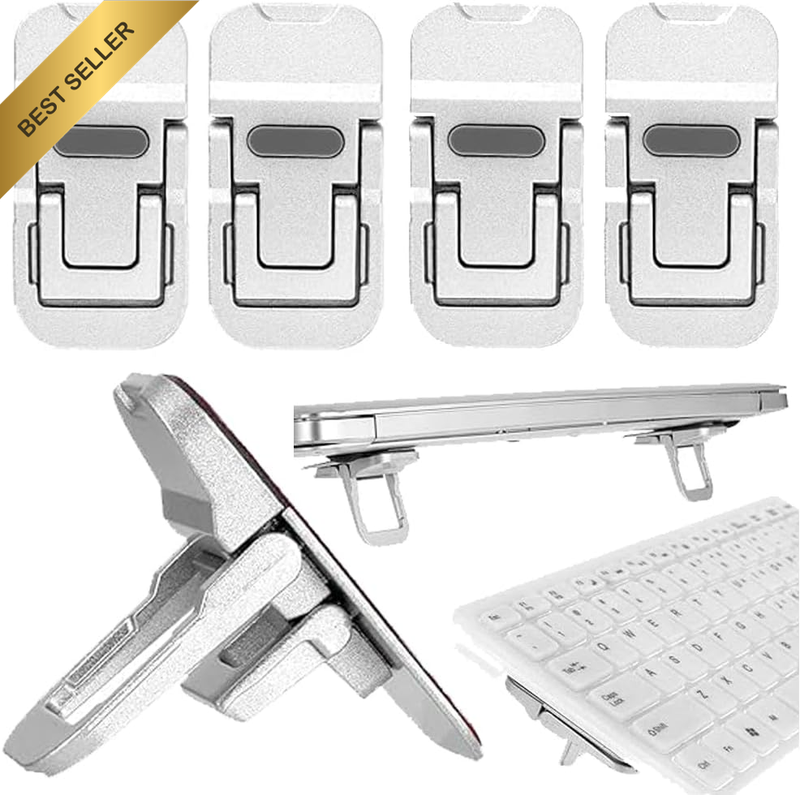 2 Pair Zinc Alloy Mini Foldable Laptop Stand with 2 Adjustable Angles, 4 PCS Por