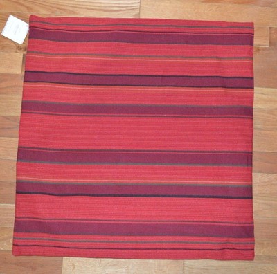 POTTERY BARN NEVA STRIPE PILLOW COVER 24'' RED #253