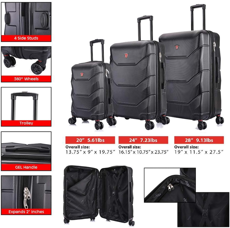 ZONIX Luggage with Spinner Wheels | Durable Lightweight Hardside Suitcase, Spaci