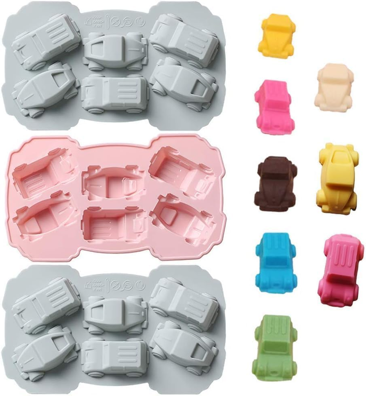 3Pcs Car Silicone Ice Cube Trays Auto Silicone Chocolate Molds Jello Candy Gummy