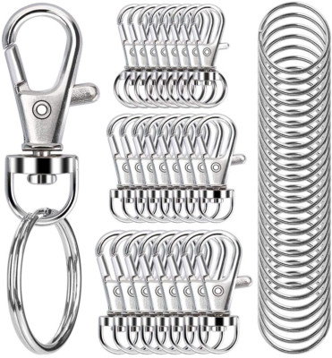100PCS Swivel Snap Hooks with Key Rings, Premium Metal Swivel Lobster Claw 