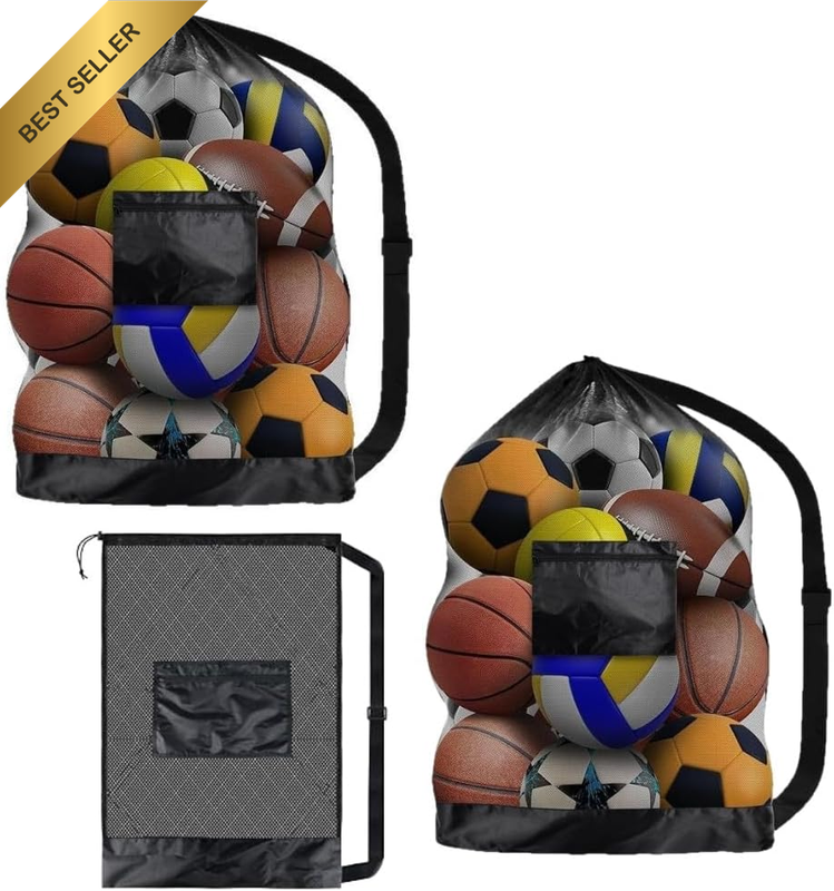 2 PCS Extra Large Ball Bag,Multipurpose Drawstring Storage,With Thickened Mesh,F