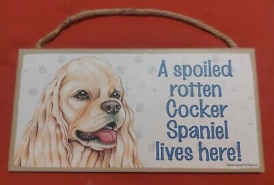 Cocker Spaniel Love & Laughter Dog Decorative Wooden Sign Hanger NEW