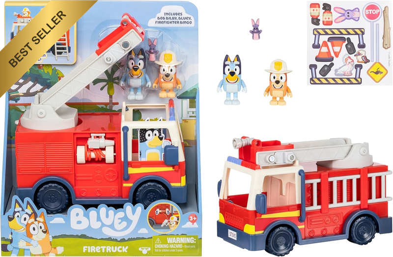 Firetruck Exclusive Firefighter Bingo Bob Bilby Figure Ladder Hose Sticker Sheet