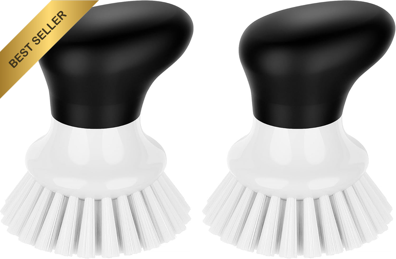Dish Scrub Brush, Palm Brush Dish Scrubber with Ergonomic Grip, Kitchen Brushes