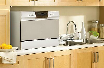 Danby Compact Stainless Countertop Dishwasher - 6 Place Setting Capacity