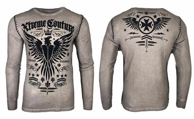 Xtreme Couture by Affliction Men's Thermal Shirt INTENSITY Biker MMA