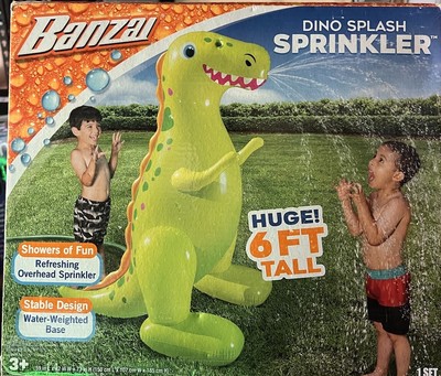 Banzai Dino Splash Sprinkler Lawn Summer Yard Water T Rex