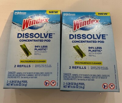 Windex Dissolve Concentrate MultiSurface Cleaner Refill Pods 2 Pack Each 2 BOXES