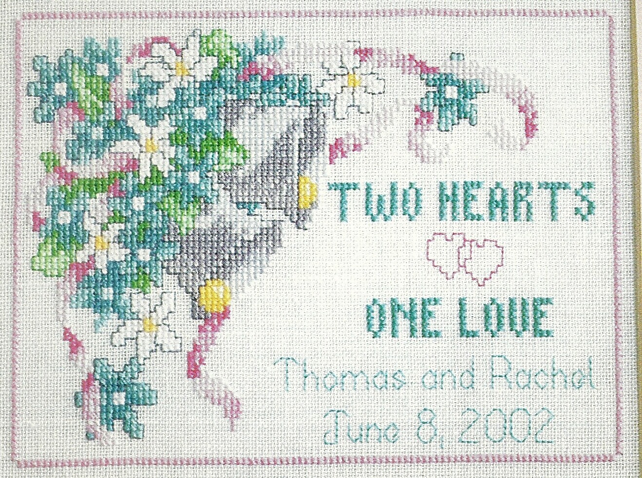 two-hearts-one-love-wedding-sampler-cross-stitch-pattern-chart-ebay