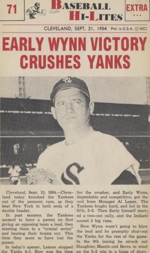 1960 Nu-Cards Baseball Hi-Lites - Early Wynn #71
