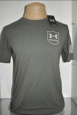 UNDER ARMOUR MEN'S HEAT GEAR SMALL LOOSE FIT GREEN FREEDOM S/S SHIRT NEW w/TAGS