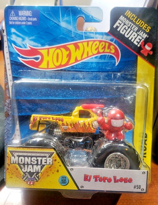 2013 Hot Wheels Monster Jam 1:64 El Toro Loco Yellow W/ Figure New In Package